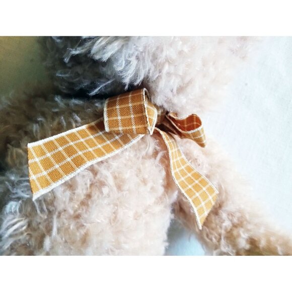 Ganz Plush Bear Orange Ribbon Murdoch Tan 12 Inch Stuffed Animal Vintage H14182 - Picture 4 of 12